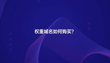 权重域名如何购买？